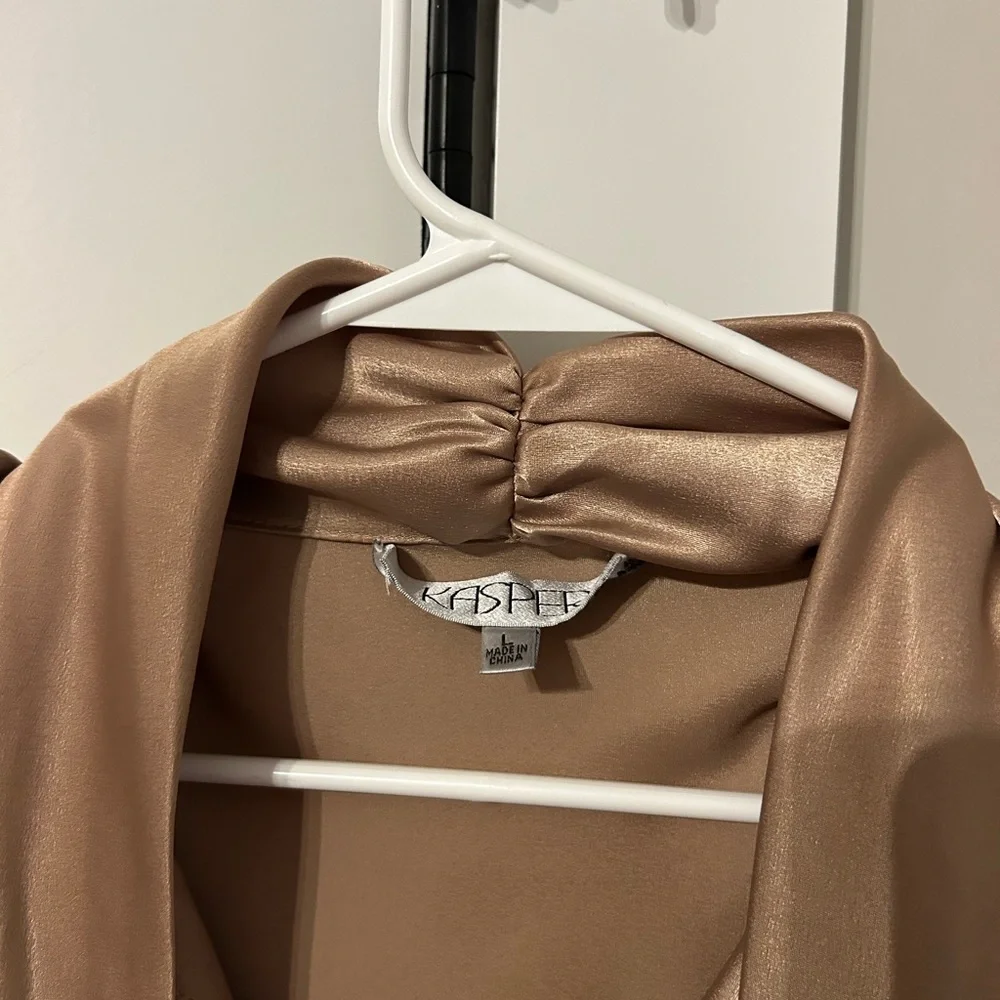 Kasper Satin Tan Blouse - Picture 7 of 12